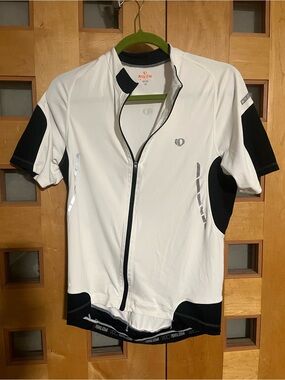Pearl Izumi Elite White and Black Short Sleeve Cycling Jersey, L